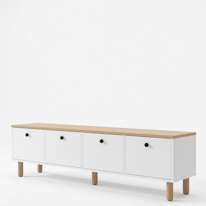 Hanah Home Soporte para TV Pura - Roble Zafiro y Blanco Hanah Home Soporte para TV Pura - Roble Zafiro y Blanco
